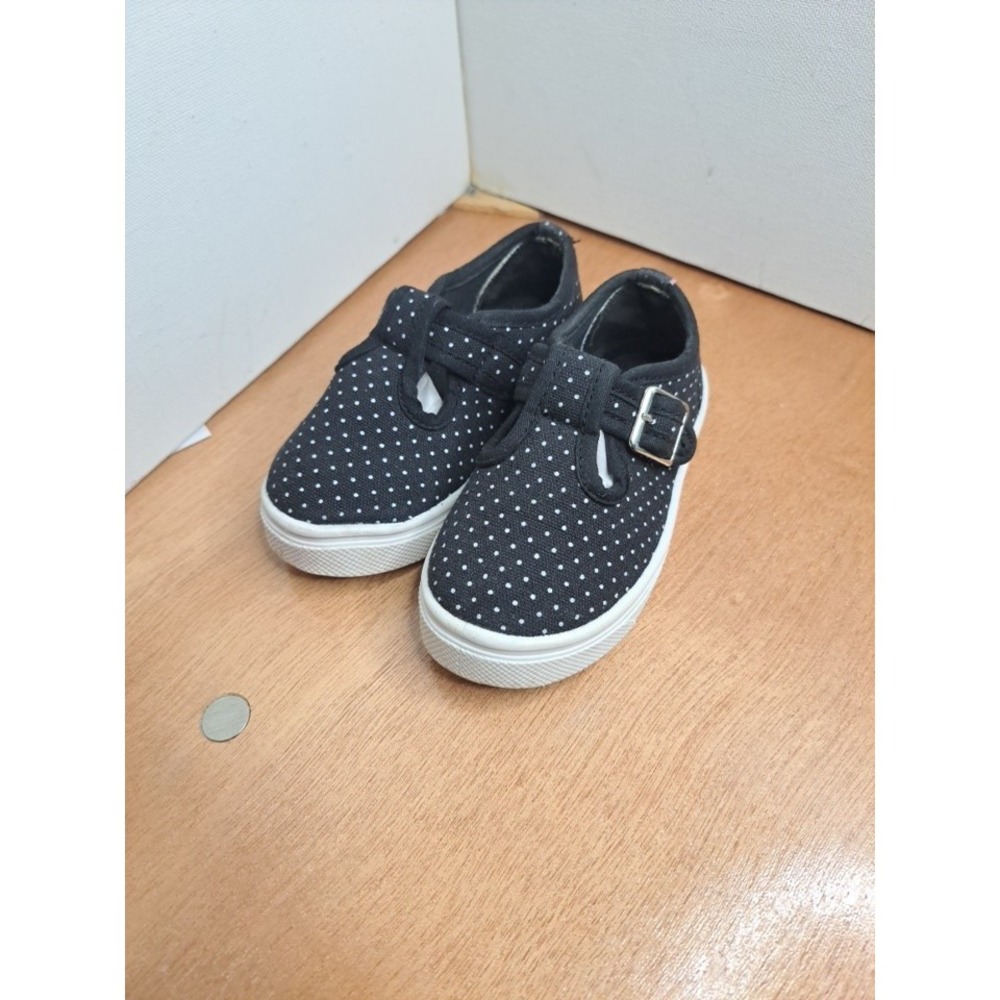 Oomphies Black And White Polka Dot Girls' Slip On Shoes Sandals Size 6c